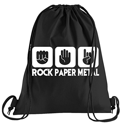 Camiseta de People Piedra Papel Rock Bolsa de Deporte – Serigrafiado Bolsa – Una Bonita Funda Bolsa De Deporte con Bordados, Color Negro, tamaño Talla única