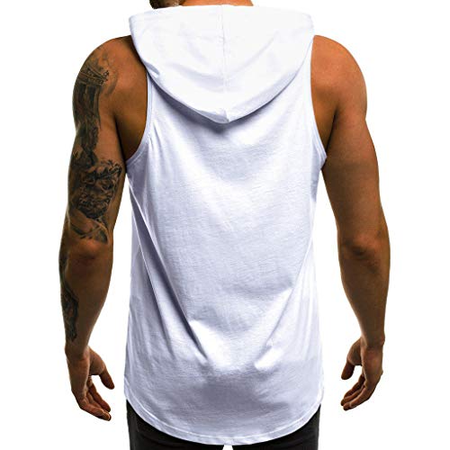 Camisetas sin Mangas de Escalada para Hombre Letras Impresión con Capucha Camisa Tirantes Deportes Sudaderas Moda Básica T-Shirt Muscle Gym Tank Tops Primavera y Verano