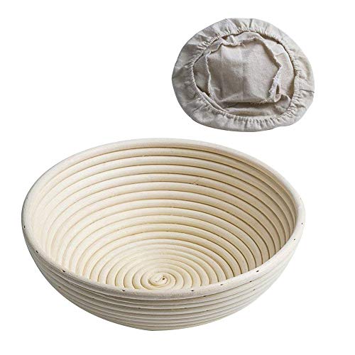 CAN_Deal 8,5" / 22cm Redondo Banneton Brotform cuenco de ratán para masa de Pan Borradores de aumento(hasta 1000g) + Free liner