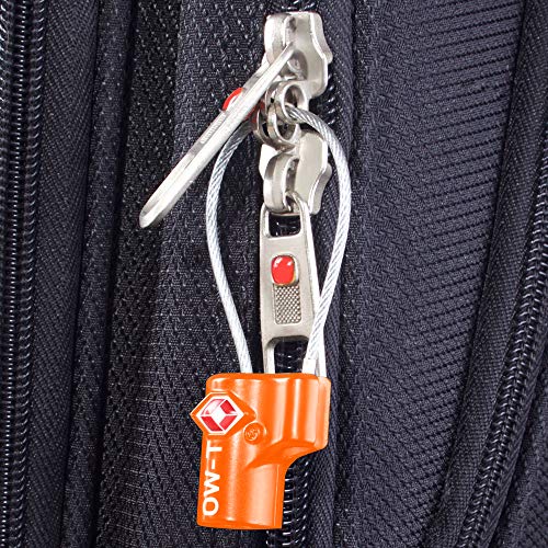 Candados Cable con Llaves TSA - Cable Acero Flexible Antirobo Maleta. Cerradura Pequeño para Funda Maletas de Viaje Caja Herramientas Taquillas Vestuario Locker : Candados Cables con Llaves Naranja 2