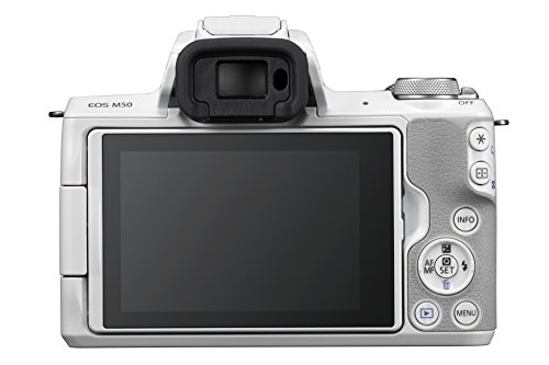 Canon EOS M50 - Kit de cámara EVIL de 24.1 MP y vídeo 4K con objetivo EF-M 15-45mm IS MM (pantalla táctil de 3", estabilizador óptico, Wifi), color blanco