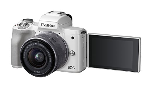 Canon EOS M50 - Kit de cámara EVIL de 24.1 MP y vídeo 4K con objetivo EF-M 15-45mm IS MM (pantalla táctil de 3", estabilizador óptico, Wifi), color blanco