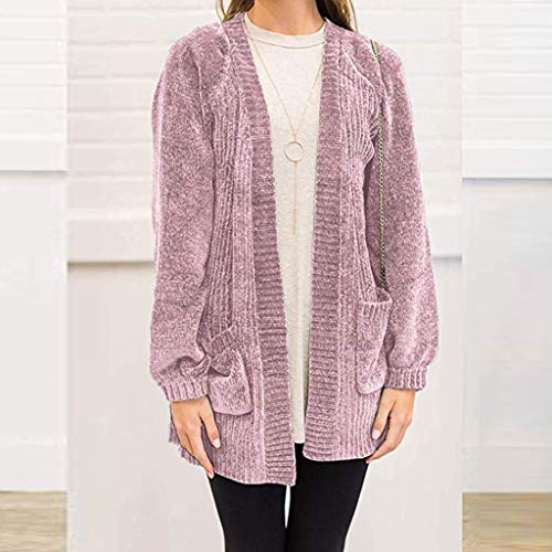 Cárdigan de Pana Mujer Invierno Mujer Manga Larga Abierta Frente suéter Abrigo Bolsillos Suave Terciopelo Chenilla Chaqueta de Punto Abrigo Invierno Mujer Rebajas