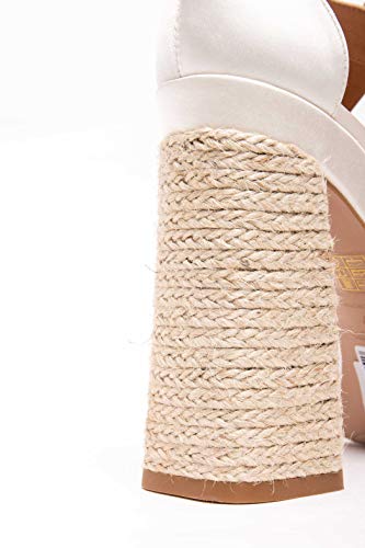 CASTAÑER | Sandalia de tacón elaborada en Raso 13cm Arola | Mujer | Crudo | 37