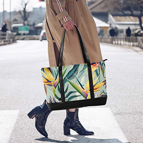 Casual Gran capacidad Naturaleza Planta Flor tropical Tienda de comestibles Moda Bolso Bolso Computadora