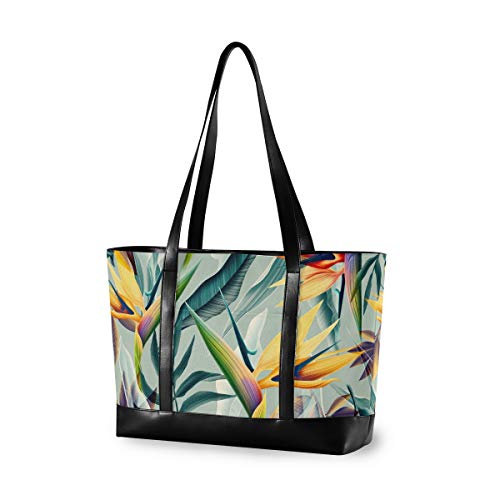 Casual Gran capacidad Naturaleza Planta Flor tropical Tienda de comestibles Moda Bolso Bolso Computadora
