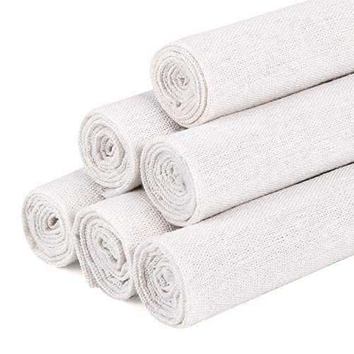 Caydo - 6 piezas de tela de lino natural para bordado, 19.6 pulgadas por 19.6 pulgadas