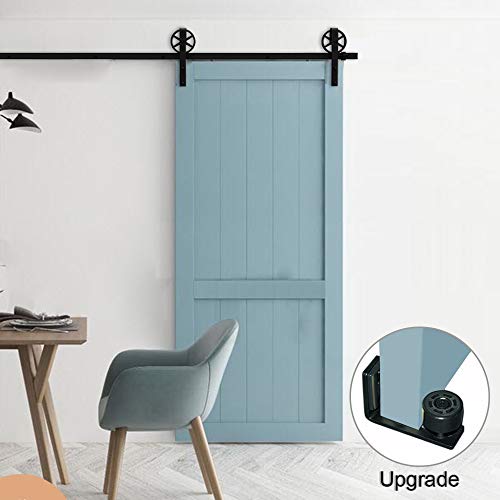 CCJH 183CM/6FT Herraje para Puerta Corredera Kit de Accesorios riel, Guía de suelo ajustable