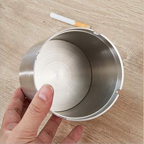 Cenicero 1 unid Metal portátil Mini Acero Inoxidable Bote de Basura Papelera cenicero Caja de Cigarrillos for Oficina hogar Restaurante Hotel Coche Interior de la casa (Color : Chrome, tamaño : S)