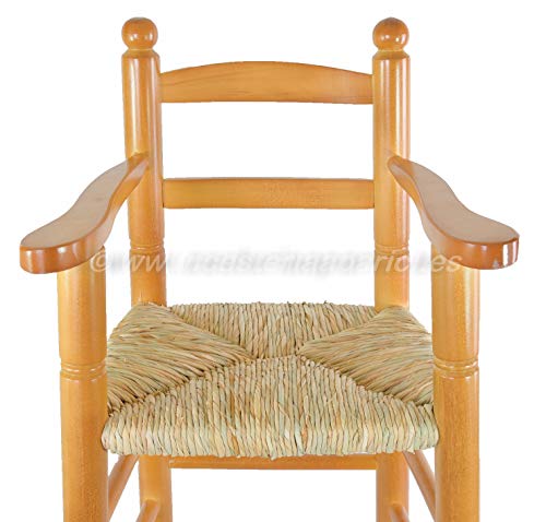Cesteria Aparici Trona de Madera acabado Miel - Largo: 34cm - Ancho: 37cm - Alto Asiento: 57cm - Alto Respaldo 85cm