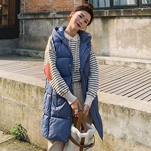 Chaleco De Mujer De Plumón Ligero,Chaqueta De Algodón Azul Ultraligera para Mujer, Chaleco Sin Mangas Delgado De Longitud Media para Invierno, Chaqueta De Plumón De Pez Globo Al Aire Libre, Imper