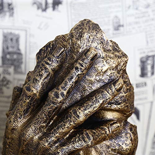 Chengyuejia Estatua De La Resina Hecha A Mano El Silencio Creativo Pintado A Mano Es Adornos De Oro Escultura De Decoración De Ministerio del Salón De Artesanía,Oro