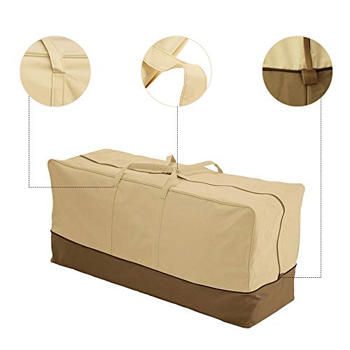 CHEYLIZI Bolsa de almacenamiento para cojines de muebles, extra grande, resistente al agua, para exteriores, jardín, patio, tumbona, cojín protector (152 x 71 x 51 cm) (tela Oxford 420D)