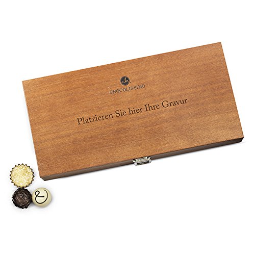 ChocoPrestige - 30 exclusivos Surtido De Pralinés | bombones Praliné | regalo en caja de madera | sabores | Chocolate | Cumpleaños | Adultos | Mujer | Hombres | Dia de la madre | Dulces navideños