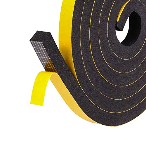 Cinta adhesiva de espuma Celda cerrada Ventana de la casa de Excluidor Aire acondicionado Sellado de la banda de clima Cinta aislante de espuma a prueba de sonido 12 mm (W) x 10 mm (T) x 4 M (L)