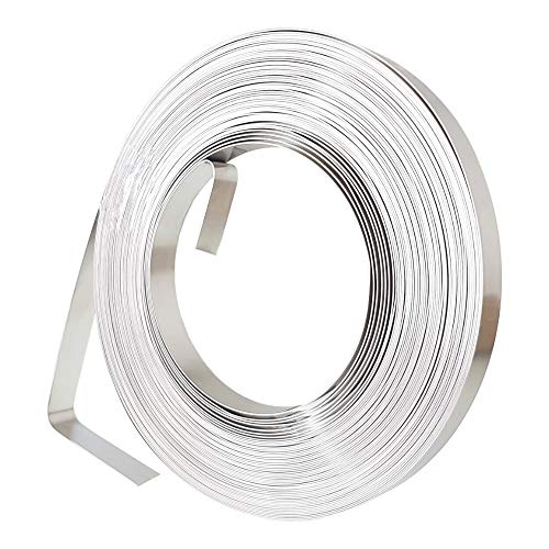 Cinta de acero inoxidable V2A, 0,6 x 9,5 mm, 30 m, 30 m