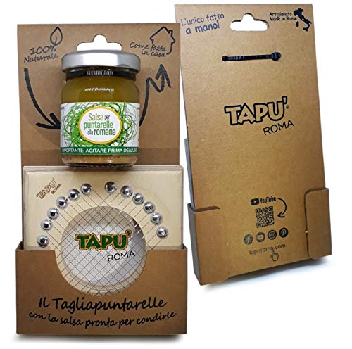 Cinta de cortar punzones + salsa de condimentos, 55 g. Producto artesanal fabricado en Italia. Cortapuntarelle cortadora multiusos Mandolina Cortador de verduras corte Julienne