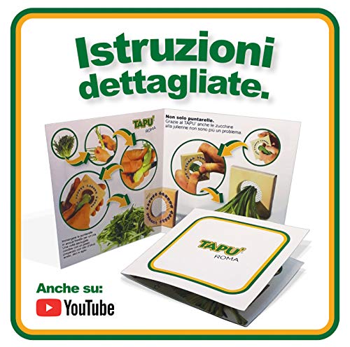 Cinta de cortar punzones + salsa de condimentos, 55 g. Producto artesanal fabricado en Italia. Cortapuntarelle cortadora multiusos Mandolina Cortador de verduras corte Julienne