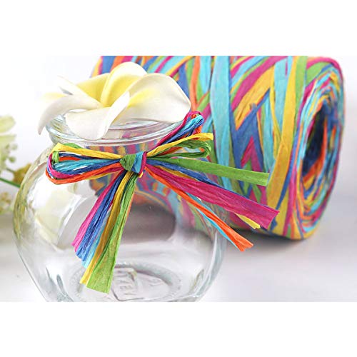 Cinta de Papel de Rafia para Envoltura de Regalos, 2 Rollos 174 Yardas Cinta de Rizado, Cadena de Rizado de Color para Decoración de Arte DIY