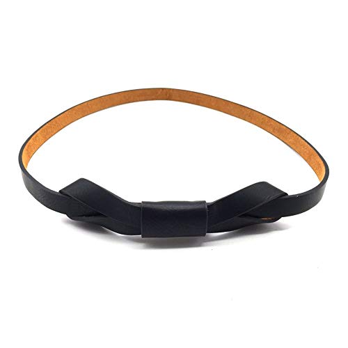 Cinturones de piel ajustables, para mujer, modernos, finos, minimalista, 7 colores Negro Negro ( Cintura 26-29"