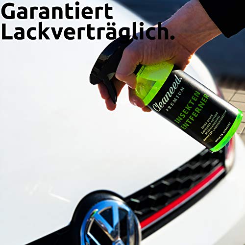 Cleaneed Eliminador de Insectos Premium – Fabricado en Alemania – Extra Fuerte, no Deja residuos, garantizado compatibilidad con la Pintura, fácil aplicación.