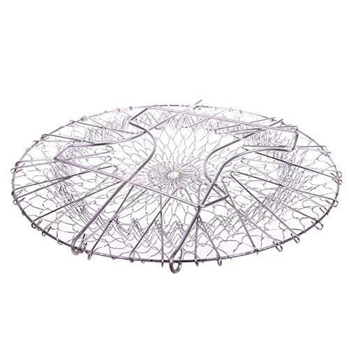 Colador plegable Colador cesta de alimentos malla de enjuague red freír freidora cesta de cocina de acero inoxidable herramienta de cocina