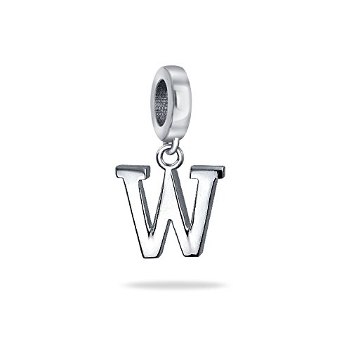 Colgante Bloque Letra W Inicial Mujer Para Abalorio Plata Esterlina 925 Adolescentes Para Pulsera Europea