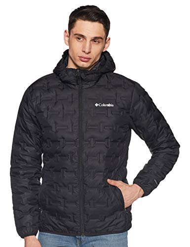 Columbia Delta Ridge, Chaqueta de plumas con capucha, Hombre, Negro (Black), Talla XXL