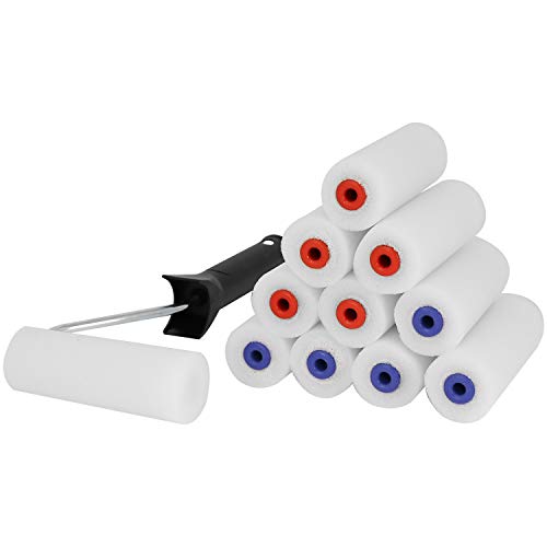 com-four® Conjunto de Rodillos de Pintura de 13 Piezas con Bandeja de Tinta, Rodillos de Tinta para Pintar y Pintar sobre Superficies Planas