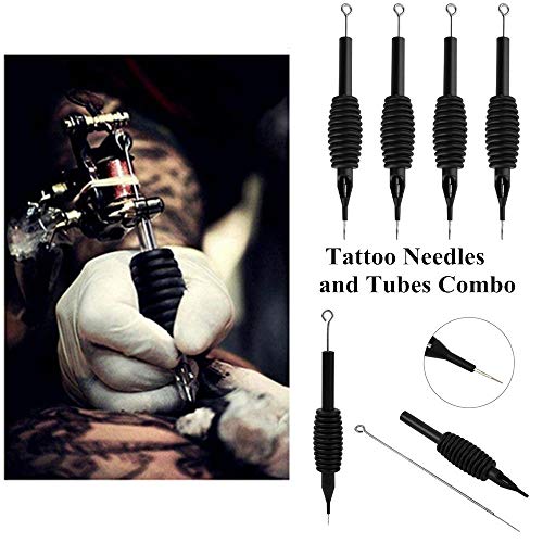 Combo de agujas y tubos de tatuaje - Rayyl 40PCS 25mm 1" 9RL Tubos de tatuaje desechables con agujas de tatuaje preesterilizadas para kits de tatuaje Suministros de tatuaje (9rl (negro))