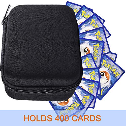 COMECASE - Funda para Tarjetas con Correa, Compatible con más de 400 Tarjetas de Pokémon con Correa de Mano y Separador, Color Negro
