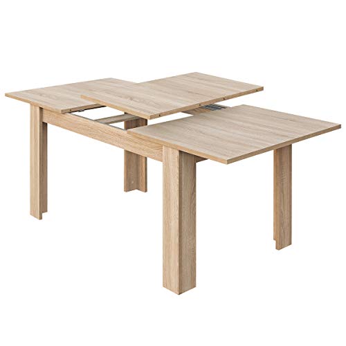 COMIFORT Mesa de Comedor- Mueble Extensible, de Estilo Moderno, Muy Resistente, con Medidas de 140/190 x 90 x 78 cm, Fabricado en Europa, Color Sonoma
