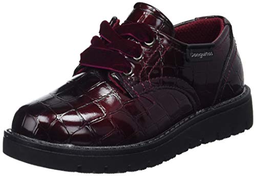 Conguitos Charol, Zapatos de Cordones Derby para Niñas, Rojo (Burdeos 41), 28 EU