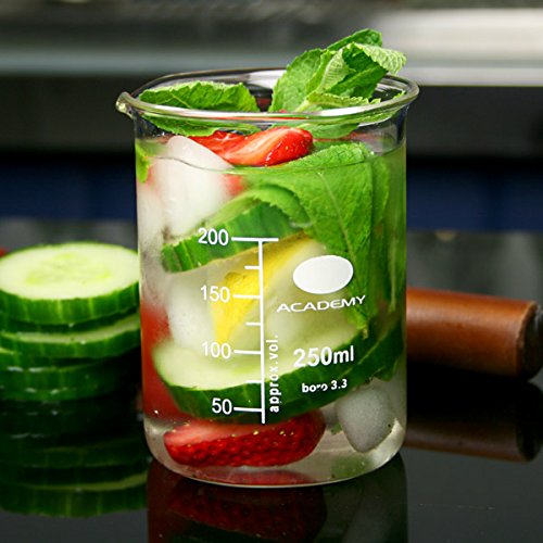 CONJUNTO DE BEAKERS DE MEDICIÓN DE CRISTAL DE 6 200ML