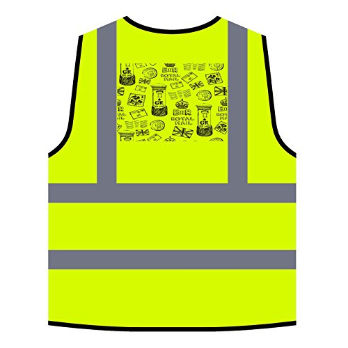 Conjunto de iconos de Royal Mail London Chaqueta de seguridad amarillo personalizado de alta visibilidad u191v