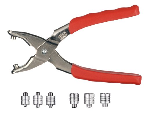 CONNEX COXT194150 Alicante de ojetes tipo A-B-C (medidas 4.5, 5, 5.5 mm)