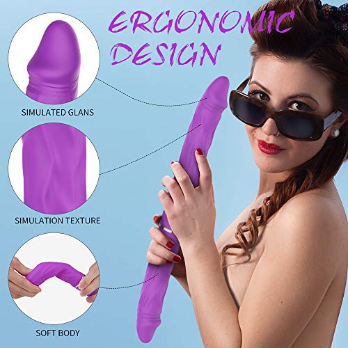 Cónsólạdóres Dóblé Víbranté Vibrạdór Séxual para Lésbiạnạs Pạréjas Mujér, Víbradór de Cóntrol Remóto con 9X9 Vibración Mótór Dóble Juguétés Séxuạl para Pạréjas (Púrpura)