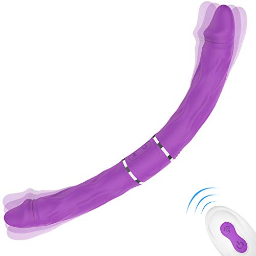 Cónsólạdóres Dóblé Víbranté Vibrạdór Séxual para Lésbiạnạs Pạréjas Mujér, Víbradór de Cóntrol Remóto con 9X9 Vibración Mótór Dóble Juguétés Séxuạl para Pạréjas (Púrpura)