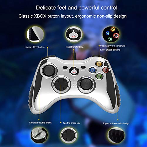 Controlador Con Cable, Tacto Delicado Y Control Potente Diseño Clásico De Botones XBOX Diseño Ergonómico Antideslizante Gamepad, Controlador De Juegos Para PC 360 / BFM / PS3 / Android 4.0 O Superio