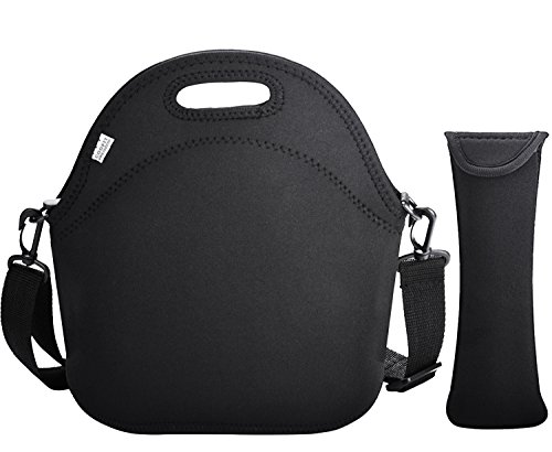 COOFIT Bolsa Porta Alimentos, Bolsa Neopreno Porta Alimentos Bolsa Almuerzo Bolsa Comida Neopreno para Picnic con Correa de Hombro