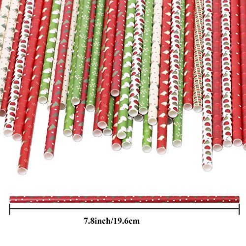 Cooraby 200 pajitas de papel biodegradables para suministros de boda y regalos de fiesta de Navidad Color B