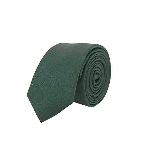 Corbata Jnjstella para hombre, color liso, delgada, 5 cm -  Verde -  talla única