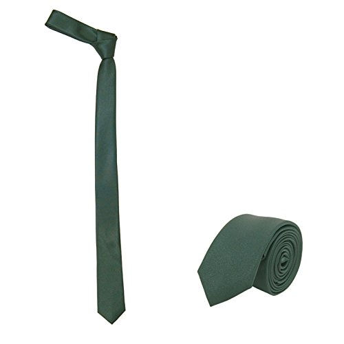 Corbata Jnjstella para hombre, color liso, delgada, 5 cm -  Verde -  talla única