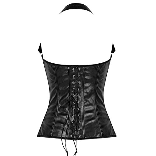 Corset de cuero sintético Steampunk Bustier Plus size Bustier 9 Dimensiones Negro 4XL