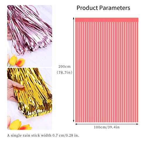 Cortina de papel de aluminio dorado grueso, 1 cortina de globo brillante de 2 m para fiesta de cumpleaños, decoración de Navidad, festivales, seda para bodas, festivales, fiestas, dorado