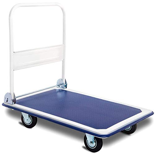 COSTWAY Plataforma de Carga Plegable hasta 300 kg Carro de Transporte con Ruedas