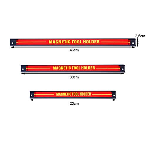 COSTWAY Tiras Magnética para Herramientas Barra de Herramientas Banda Soporte para Garaje Taller (21cm+31cm+46cm)