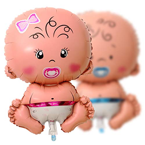 Crazy-M 7 Piezas Helio Globo Bebé Hoja Globo Bebé Ducha Decoración Rosa, Babyshower Es una niña Bebé Ducha Fiesta y decoración (niña)