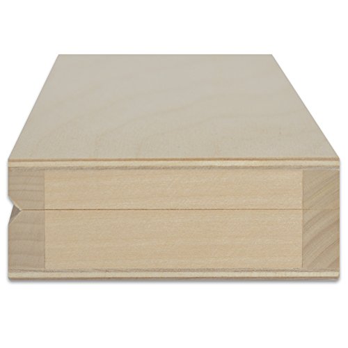 Creative Deco Estuche Escolar de Madera | 3 Compartimentos | 22 x 8,5 x 3 cm | Caja con Tapa para Decorar y Decoupage Bolígrafos Lápices Crayones Notas | Organizador Arte y Artesanía