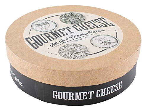 Creative Tops CT de Queso - Juego de 4 Platos de Queso Negro y CRM